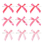 30Pcs 3 Colors Polyester Satin Bowknot for Ornament Accessories, Pink, 95x100x3.5mm, 10pcs/color(DIY-TA0010-77C)