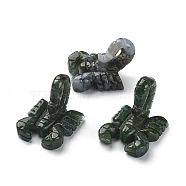 Natural Moss Agate Carved Healing Scorpion Figurines, Reiki Stones Statues for Energy Balancing Meditation Therapy, 45~48x34~44x30~37mm(DJEW-M008-01A)
