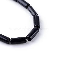 Natural Obsidian Bead Strands, Tube, 14~15x6mm, Hole: 1mm, about 27pcs/strand, 15.7 inch(G-R356-54)