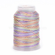 5 Rolls 12-Ply Segment Dyed Polyester Cords, Milan Cord, Round, Colorful, 0.4mm, about 71.08 Yards(65m)/Roll(WCOR-P001-01B-02)