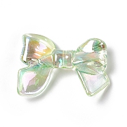 Transparent Acrylic Beads, AB Color, Bowknot, Light Green, 23x33.5x7.5mm, Hole: 1.7mm(OACR-C009-07D)