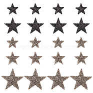 Star Rhinestone Patches, Iron/Sew on Appliques, Costume Accessories, for Clothes, Bag Pants, Shoes, Cellphone Case, Mixed Color, 20pcs/set(DIY-PH0013-12)