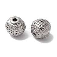 Non-Tarnish 304 Stainless Steel Beads, Round, Stainless Steel Color, 8.5x8mm, Hole: 1.5mm(STAS-I305-132P)