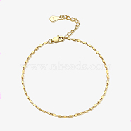 925 Sterling Silver Link Chain Bracelets, Fashionable and Simple, Golden, 6.69 inch(170mm)(EJ2248-1)