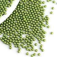Imitation Pearl Acrylic Beads, No Hole, Round, Olive Drab, 8mm, about 2000pcs/bag(OACR-S011-8mm-Z56)