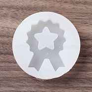 Star Medal Shaker Molds, DIY Quicksand Silicone Molds, Resin Casting Molds, for UV Resin, Epoxy Resin Craft Making, White, 61x12mm, Inner Diameter: 37x50mm(DIY-G050-04)