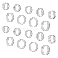 18Pcs 9 Size 201 Stainless Steel Grooved Finger Ring for Men Women, Stainless Steel Color, Inner Diameter: 16~22.2mm, Wide: 8mm, 2Pcs/size(STAS-UN0045-60A-P)