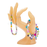 Plastic Mannequin Hand Jewelry Display Holder Stands, OK Shaped Hand Ring Jewelry Organizer Rack for Ring, Bracelet, Watch, Moccasin, 7.4x7.95x16.5cm(ODIS-WH0025-107)