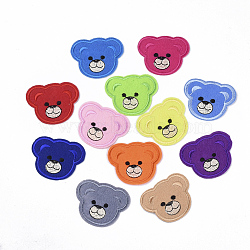 Computerized Embroidery Cloth Iron On/Sew On Patches, Costume Accessories, Appliques, Bear, Mixed Color, 51x62x1.5mm, about 12colors, 1color/10pcs, 120pcs/bag(AJEW-S076-020)