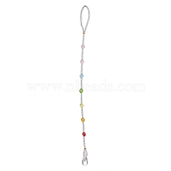 Transparent Acrylic Pendants Decorations, with Tiger Tail Wire, Colorful, 227mm(HJEW-JM01701)