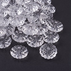 Transparent Acrylic Beads, Pumpkin, Frosted White, 14x9.4mm, Hole: 2mm(X-PL712Y-1)