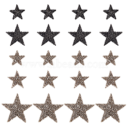 Star Rhinestone Patches, Iron/Sew on Appliques, Costume Accessories, for Clothes, Bag Pants, Shoes, Cellphone Case, Mixed Color, 20pcs/set(DIY-PH0013-12)