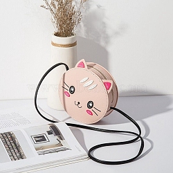 Cat PU Leather Shoulder Bag Making Kits, Handmade Crossbody Bag, Pink, Finished product: 16.5x6.5cm(ANIM-PW0002-31B)