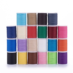 Round Waxed Polyester Cord, Taiwan Waxed Cord, Twisted Cord, Mixed Color, 1mm, about 12.02 yards(11m)/roll(YC-G006-01-1.0mm)