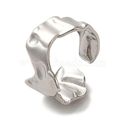 Non-Tarnish 304 Stainless Steel Open Cuff Ring, Stainless Steel Color, Inner Diameter: 18mm(RJEW-C068-05D-P)