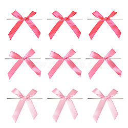 30Pcs 3 Colors Polyester Satin Bowknot for Ornament Accessories, Pink, 95x100x3.5mm, 10pcs/color(DIY-TA0010-77C)