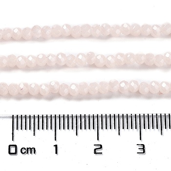 Baking Painted Imitation Jade Glass Bead Strands, Faceted Rondelle, Misty Rose, 3x2mm, Hole: 0.8mm, about 158pcs/strand, 14.76''(37.5cm)