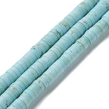 Natural Howlite Beads Strands, Dyed, Flat Round/Disc, Heishi Beads, 8~8.5x2.5~3mm, Hole: 1.2mm, about 129~130pcs/strand, 15.55~15.63''(39.5~39.7cm)