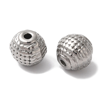 Non-Tarnish 304 Stainless Steel Beads, Round, Stainless Steel Color, 8.5x8mm, Hole: 1.5mm