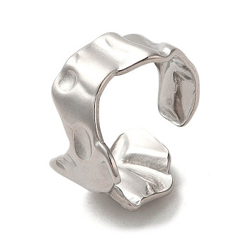 304 Stainless Steel Open Cuff Ring, Stainless Steel Color, Inner Diameter: 18mm