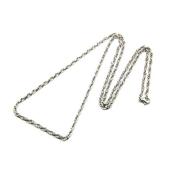 Fashionable 304 Stainless Steel Rope Chain Necklace Making, with Lobster Claw Clasps, Stainless Steel Color, 28 inch~30 inch(71.1~76.2cm)x3mm