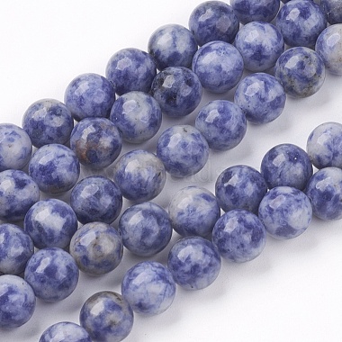 8mm RoyalBlue Round Blue Spot Jasper Beads