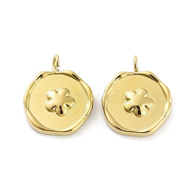 Real 18K Gold Plated Flat Round 316L Surgical Stainless Steel Pendants