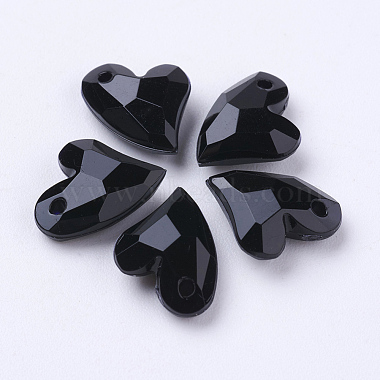 11mm Black Heart Acrylic Charms