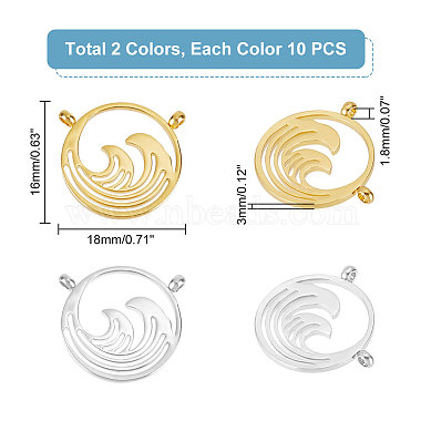 unicraftale 20pcs 2 couleurs 304 pendentifs en acier inoxydable(STAS-UN0044-38)-3