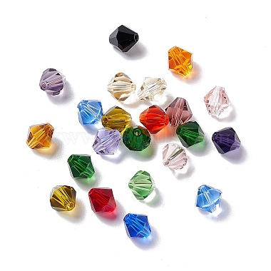 8mm Mixed Color Bicone Glass Beads
