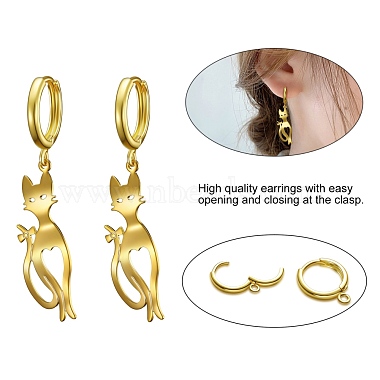 Brass Dangle Earrings & Huggie Hoop Earrings Sets(EJEW-PH01362)-4