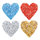 32Pcs 4 Colors Heart Glitter Hotfix Rhinestone(FIND-FG0001-46)-1