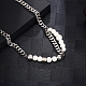 Stainless Steel 3D Cube Pearl Necklaces for Unisex(RA7817)-1