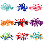 18Pcs 9 Colors Polyester Elastic Hair Ties, Curly Ponytail Holder, Mixed Color, 60~70x80~90x8mm, Inner Diameter: 17mm, 2pcs/color(OHAR-SP0001-02B)