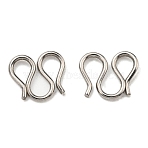 Non-Tarnish 304 Stainless Steel S-Hook Clasps, Stainless Steel Color, 9.5x10.5x1.5mm, Hole: 3x4mm(STAS-G310-13P)