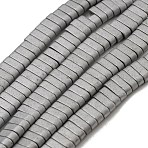 Electroplated Non-magnetic Synthetic Hematite Beads Strands, Rectangle, Matte Style, 2-Hole, Silver, 6x2x3mm, Hole: 1.2mm, about 199pcs/strand, 15.75 inch(40cm)(G-C106-B01-08A)