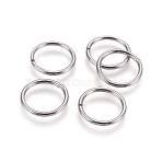 Tarnish Resistant 304 Stainless Steel Saw Cut Open Jump Rings, Stainless Steel Color, 13 Gauge, 18x1.8mm, Inner Diameter: 14.5mm, 300pcs/bag(STAS-P212-25P-07)