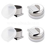 Stainless Steel & Plastic Oil Painting Cup, Palettes Container Cup, for Drawing, Stainless Steel Color, 46x43x25mm, Inner Diameter: 36mm(AJEW-WH0673-02)