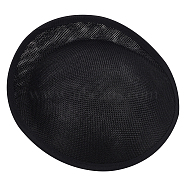 Linen Cloth Mini Hat Fascinator Base, for DIY Crafts Hair Accessories Decoration, Black, 290~295x290~295x2mm(AJEW-WH0472-53B)