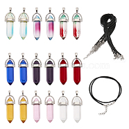 CHGCRAFT DIY Necklace Making Kit, Including Glass Bullet Pendant, Imitation Leather Cord Necklace Making, Mixed Color, 36Pcs/box(DIY-CA0005-85)