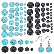 150Pcs 10 Styles Synthetic Turquoise Cabochons, Dyed, Half Round/Dome, Mixed Color, 6~12x3~4.5mm, 15pcs/style(TURQ-AR0001-23)