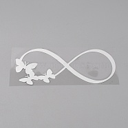 PET Sticker Car Decoration, Face Car Sticker, for Car Decoration, Infinity with Butterfly, White, 72x163x0.3mm(AJEW-WH0200-33)