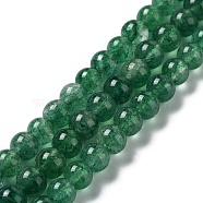 Natural Green Strawberry Quartz Beads Strands, Round, Grade A, 6mm, Hole: 1mm, about 65pcs/strand, 15.28 inch(38.8cm)(G-F756-A01-01)