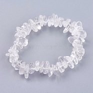 Natural Quartz Crystal Stretch Bracelets, 2 inch(50mm)(BJEW-E329-02)