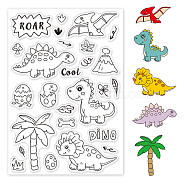 PVC Plastic Stamps, for DIY Scrapbooking, Photo Album Decorative, Cards Making, Stamp Sheets, Dinosaur Pattern, 16x11x0.3cm(DIY-WH0167-56-601)
