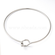 Non-Tarnish 304 Stainless Steel Torque Bangles, Stainless Steel Color, Inner Diameter: 2-1/2 inch(6.3cm), 1.8mm(BJEW-I317-01P)