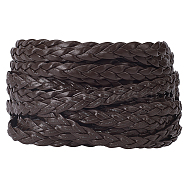 Flat PU Leather Braided Cord, for Craft Making, Coconut Brown, 7x2mm, about 5.47 Yards(5m)/Bundle(OCOR-WH0086-87A-04)