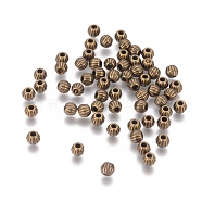 Tibetan Style Spacer Beads, Lead Free & Nickel Free & Cadmium Free, Bicone, Antique Bronze Color, Size: about 4mm long, 4.5mm wide, hole: 1mm.(X-MLF0300Y-NF)