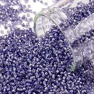 TOHO Round Seed Beads, Japanese Seed Beads, (2123) Silver Lined Tanzanite Opal, 15/0, 1.5mm, Hole: 0.7mm, about 3000pcs/bottle, 10g/bottle(SEED-JPTR15-2123)