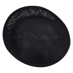 Linen Cloth Mini Hat Fascinator Base, for DIY Crafts Hair Accessories Decoration, Black, 290~295x290~295x2mm(AJEW-WH0472-53B)